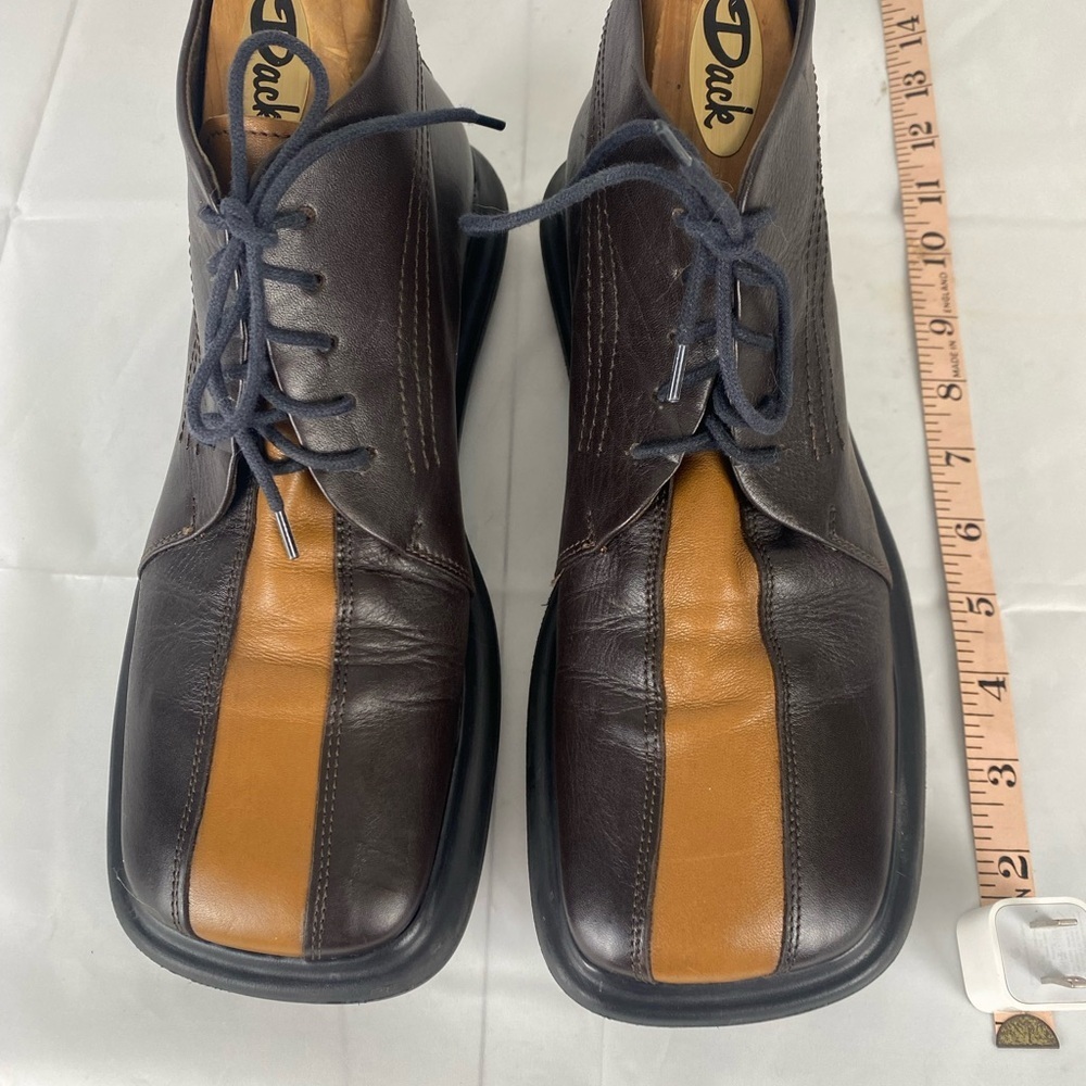 Varese men’s Due Leoni Two-Tone Leather Shoes made in Italy size 39